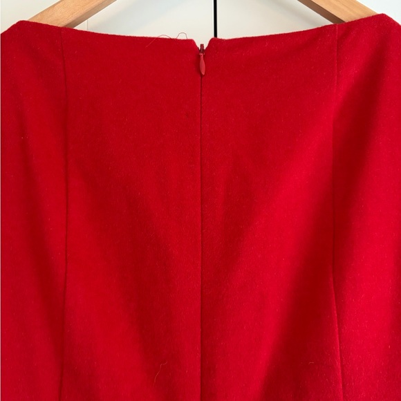 Akris Punto Red Wool Women's Sleeveless Dress Size US 4 Zipper Accent Career - Picture 8 of 16